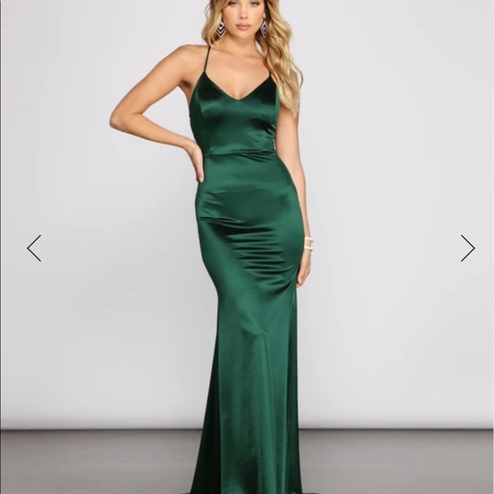 Green long maxi wedding dress